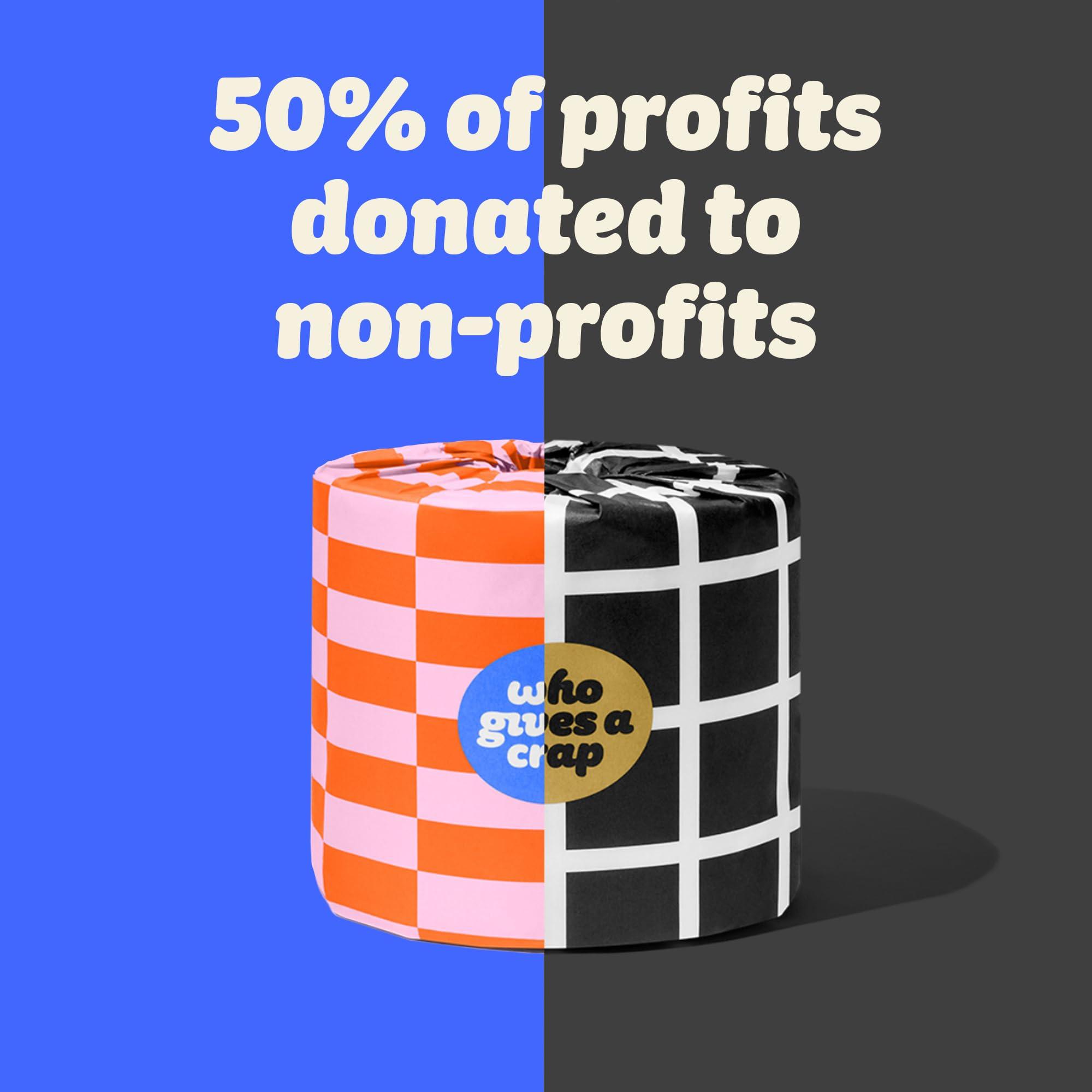 Who Gives A Crap Who Gives A Crap 100% Bamboo Toilet Paper, 48 Rolls, 3 Ply, 370 Sheets, Long, Strong & Soft Toilet Tissue, Sustainable, Biodegradable, Renewable, Tree Free Bathroom Tissue Bulk Toilet Paper