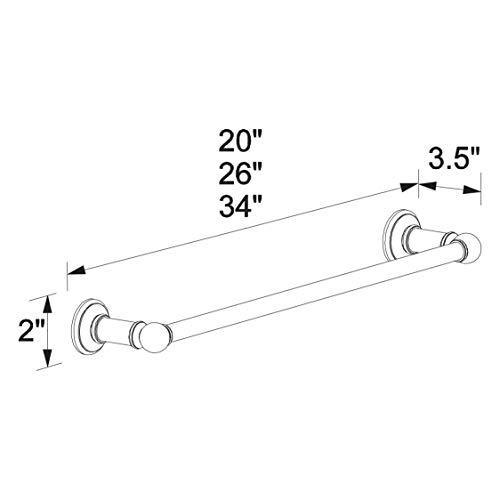 Ginger Ginger 4504/PC Columnar 32" Towel Bar, Polished Chrome