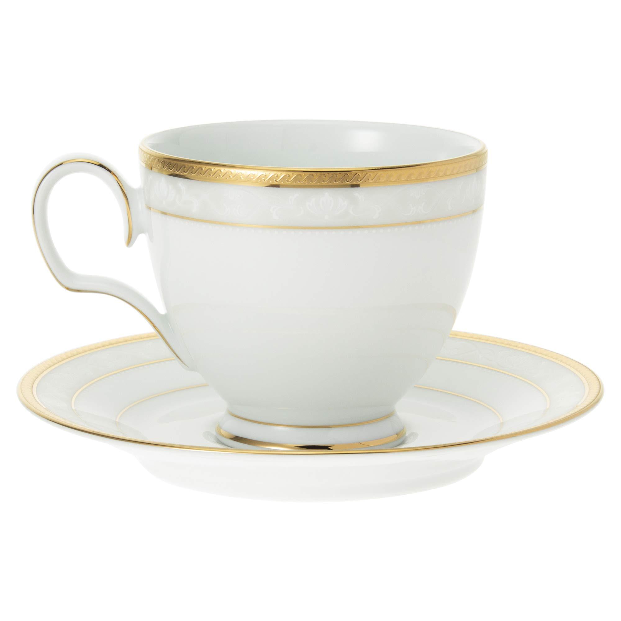 ????(Noritake) Noritake P91988/4335 Cup & Saucer (Pair) (COFFEE & TEA COFFEE) 250cc Hampshire Gold 2 Guests Fine Porcelain