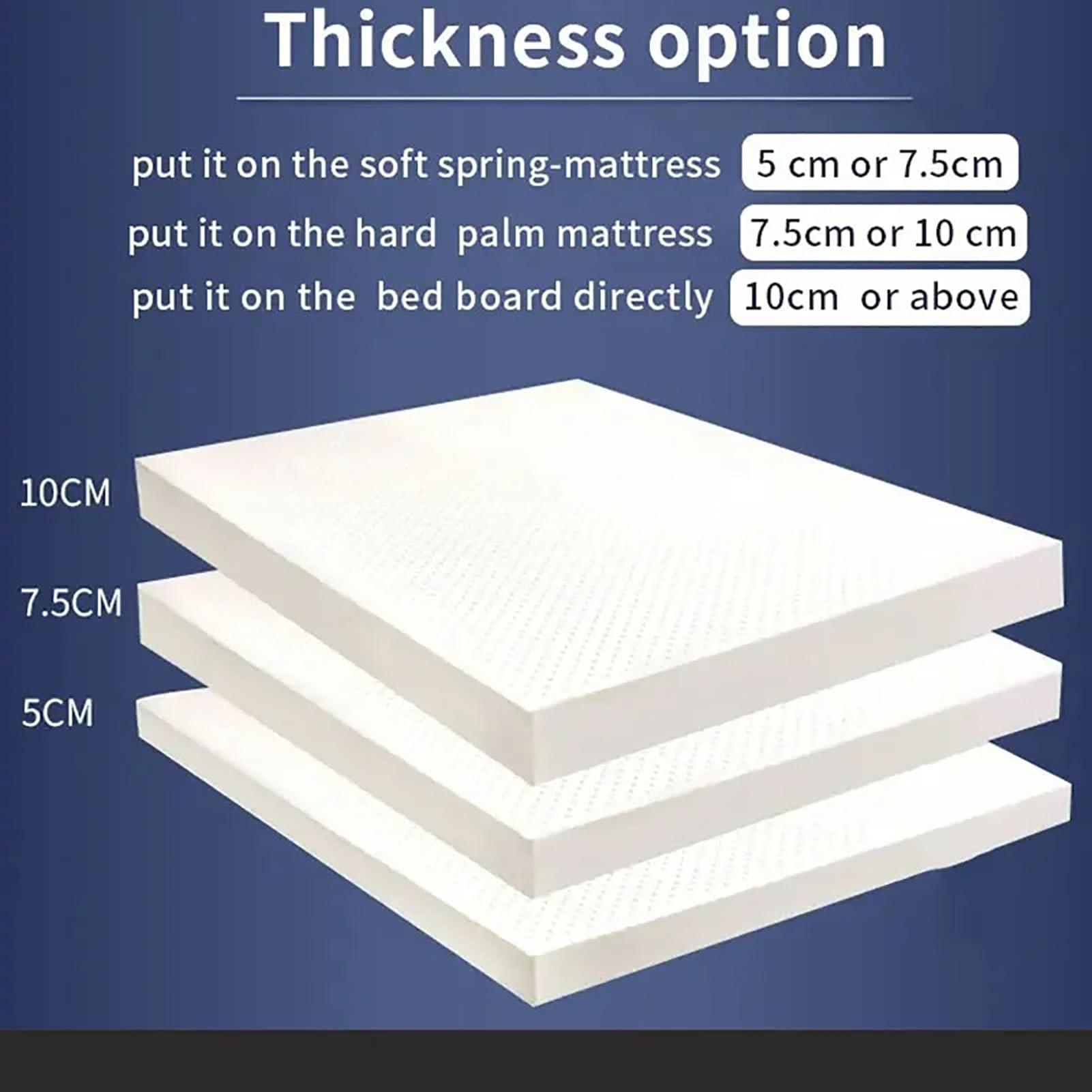 NaKeah NaKeah 100% Natural Latex Mattress Topper with Organic Cotton Cover No Memory Foam Chemicals, Breathable and Comfortable, Help Relief Shoulder & Back Pain,5cm,135x190cm