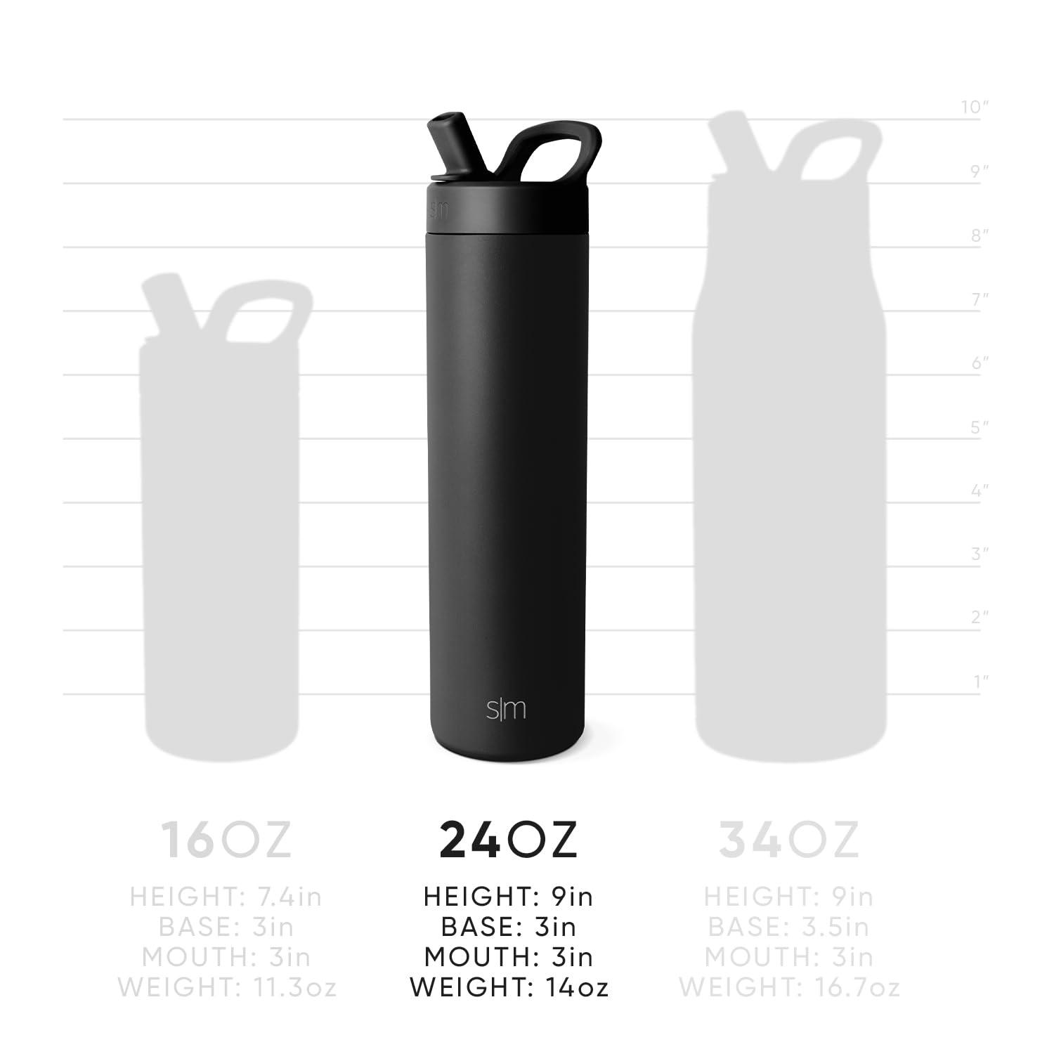 Simple Modern Simple Modern Water Bottle with Straw lid | Insulated Stainless Steel Thermos | Reusable Travel Water Bottles for Gym & Sports | Leak Proof & BPA Free | Mesa Collection | 24oz, Graphite
