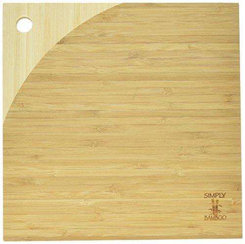 Simply Bamboo Simply Bamboo CBM111 Maui Bamboo Cutting Board for Kitchen | Chopping Board | Carving Vegetables, Fruits, Meat - 11'' x 11" x 0.75"