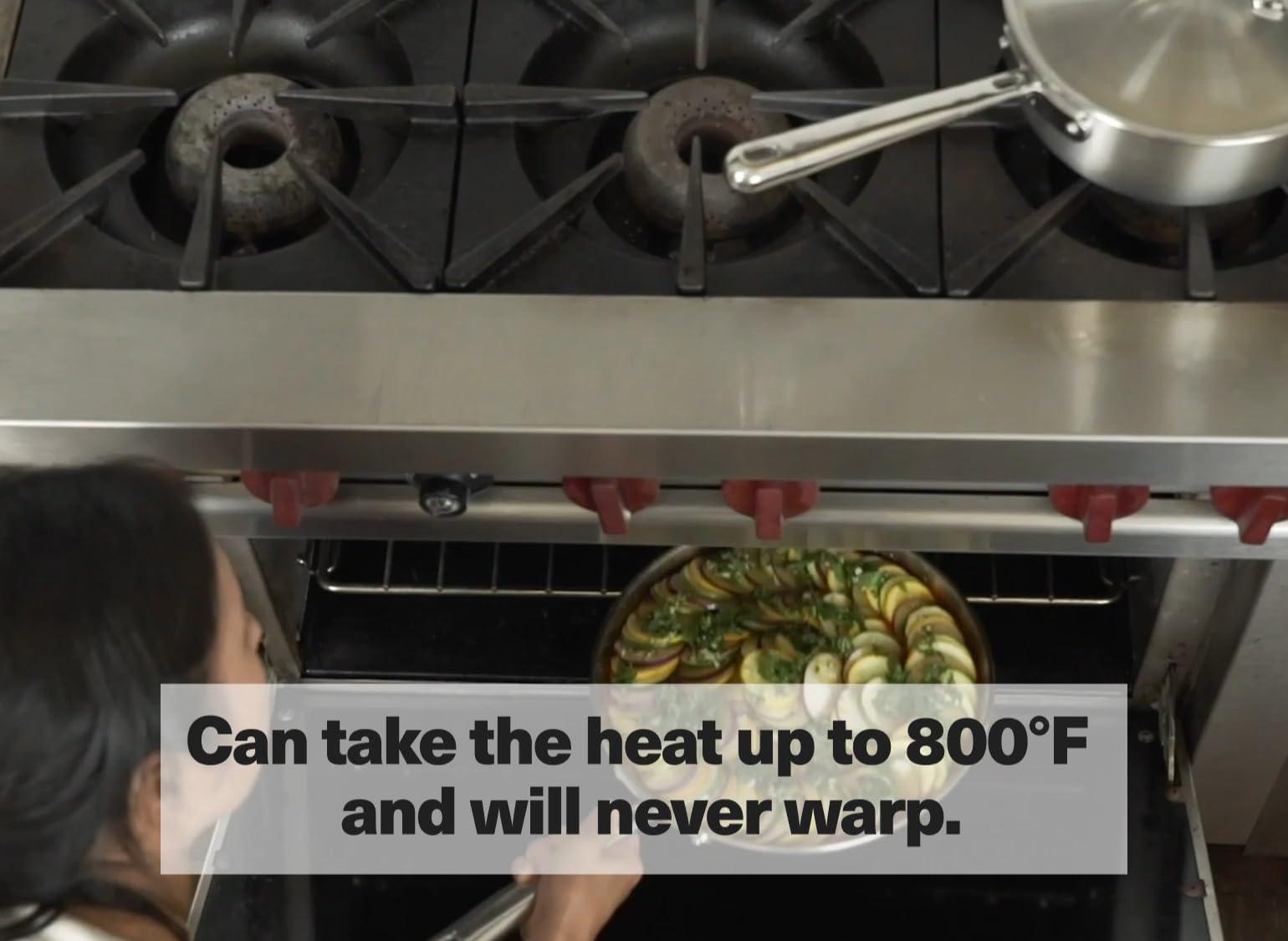 Misen Misen 5-Ply Stainless Steel 10" Frying Pan - Professional Cookware for Induction, Gas and Electric - Dishwasher Safe, Oven Safe to 800F - Durable, Versatile, Even Heating