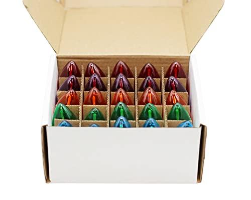 Creative Hobbies Creative Hobbies® Box of 25 Colored Light Bulbs, Random Blinking, 7 Watt, C7 Candelabra Base -Great for Night Lights and Christmas Strings