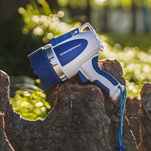 GOODSMANN GOODSMANN Rechargeable Spotlight Waterproof LED Flashlight 3000 Lumen Submersible Searchlight with USB Adapter Car Charger 9924-H101-01