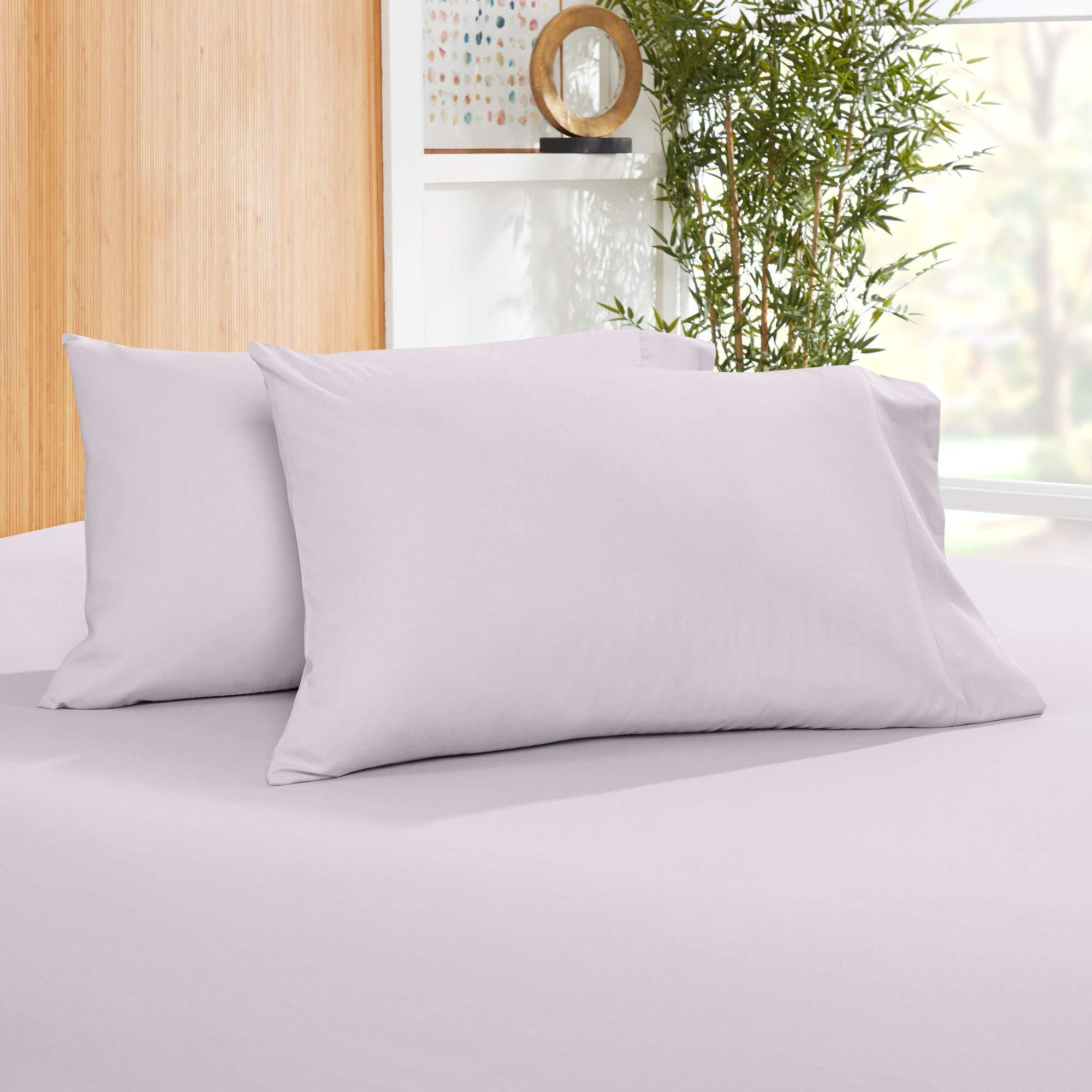 Splitsvilla Cal-King Size Sheet Set 4 Pcs Bedding Set 100% Long Staple Cotton Bed Sheets Extra Soft and Luxury Sheets, 800 TC Easy Fits Mattress Upto 15\" Deep Pocket (Cal-King Size,Light Gray Lavender)