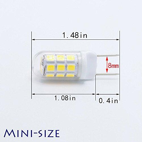 XRZT XRZT LED G8 Light Bulb GY8.6 Base Bulb Dimmable 3W Led 120V 20W 35W Halogen Replacement Bulb for Under Counter Kitchen Lighting, Under-Cabinet Light, Puck Light 5-Pack (Daylight White)