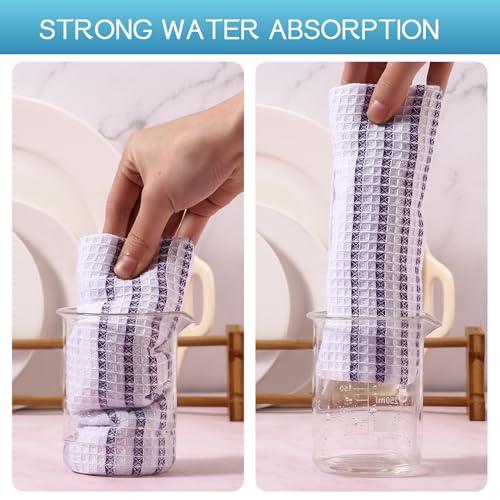 Gentlife Gentlife Stripe Large Kitchen Towels, 4-Pack, 16 Inch x 26 Inch Bulk Super Soft Dish Towels for Washing Drying Dishes, Bright Colorful Tea/Bar Towels
