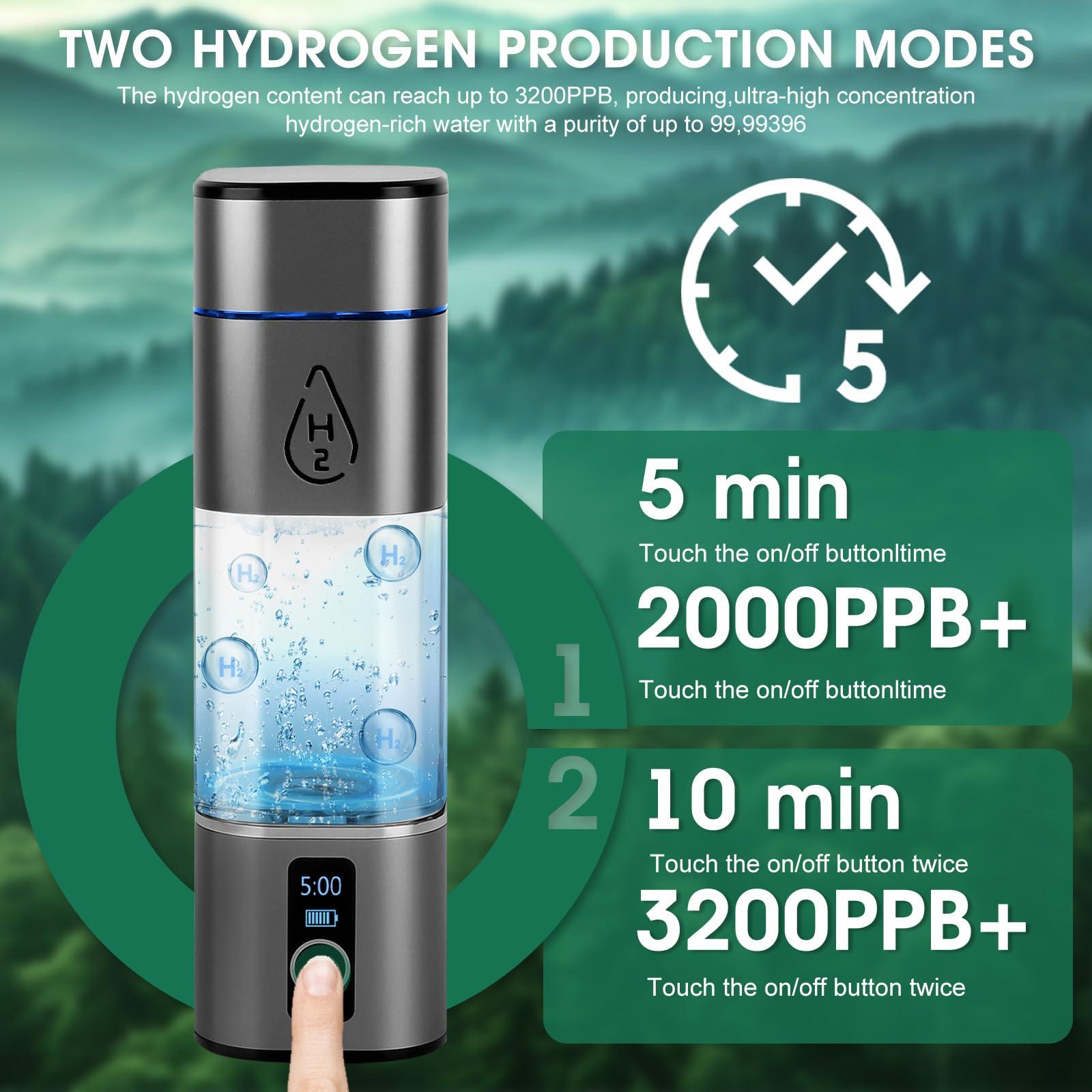MG rack YF MG rack YF Hydrogen Water Bottles - New Upgrade Hydrogen Water Bottle Generator & Ionizer, 3500PPB Hydrogen Generator for Rich Alkaline Ionized Water, Portable Water Ionizer System