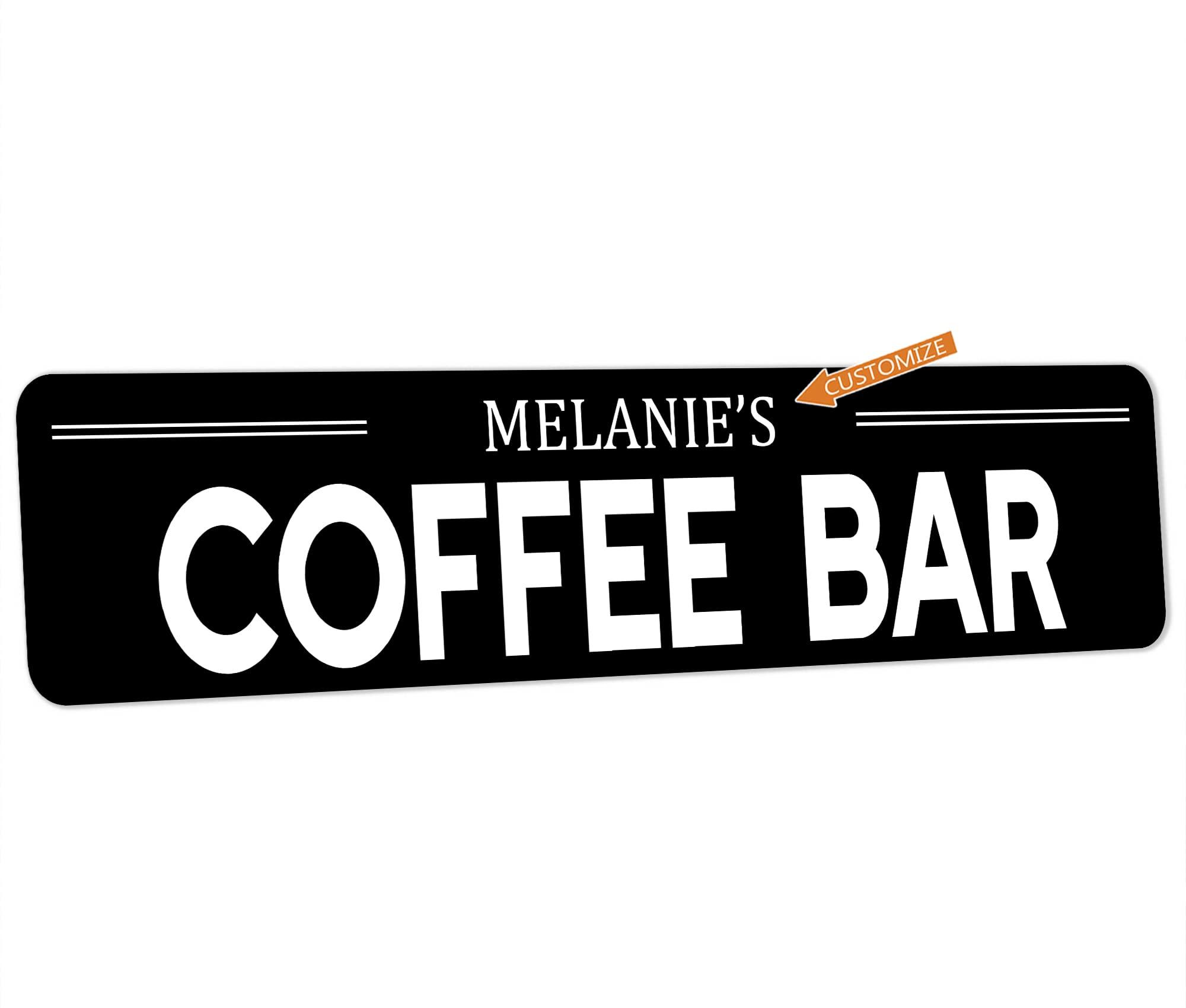 Chico Creek Signs Custom Coffee Bar Sign Personalized Name Coffee Corner Caf Coffee Station Barista Gifts Wall Decor 4x18 104182002079