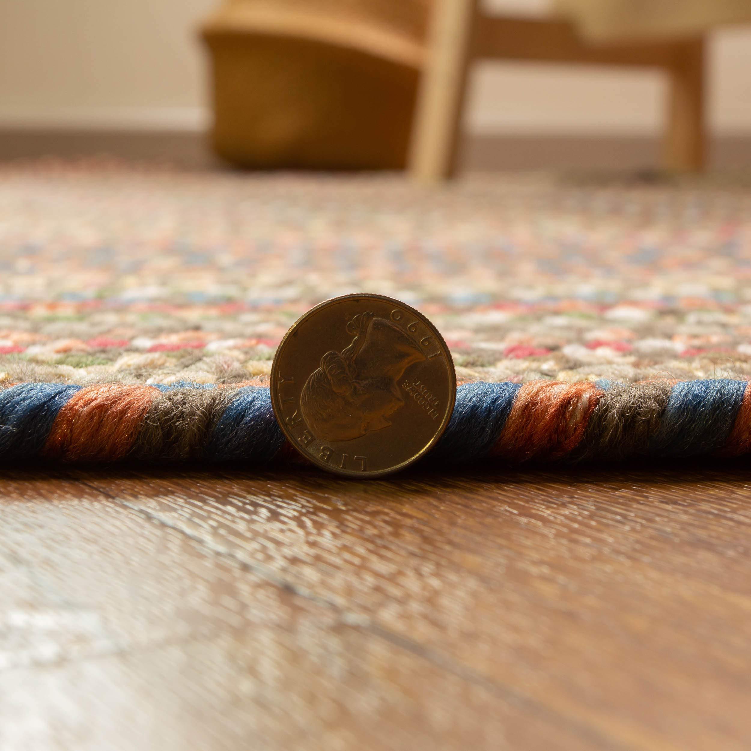 Super Area Rugs Super Area Rugs Roxbury American Made Braided Rug for Indoor Outdoor Spaces, Dk. Taupe/Natural Multi, 3' X 5' Oval