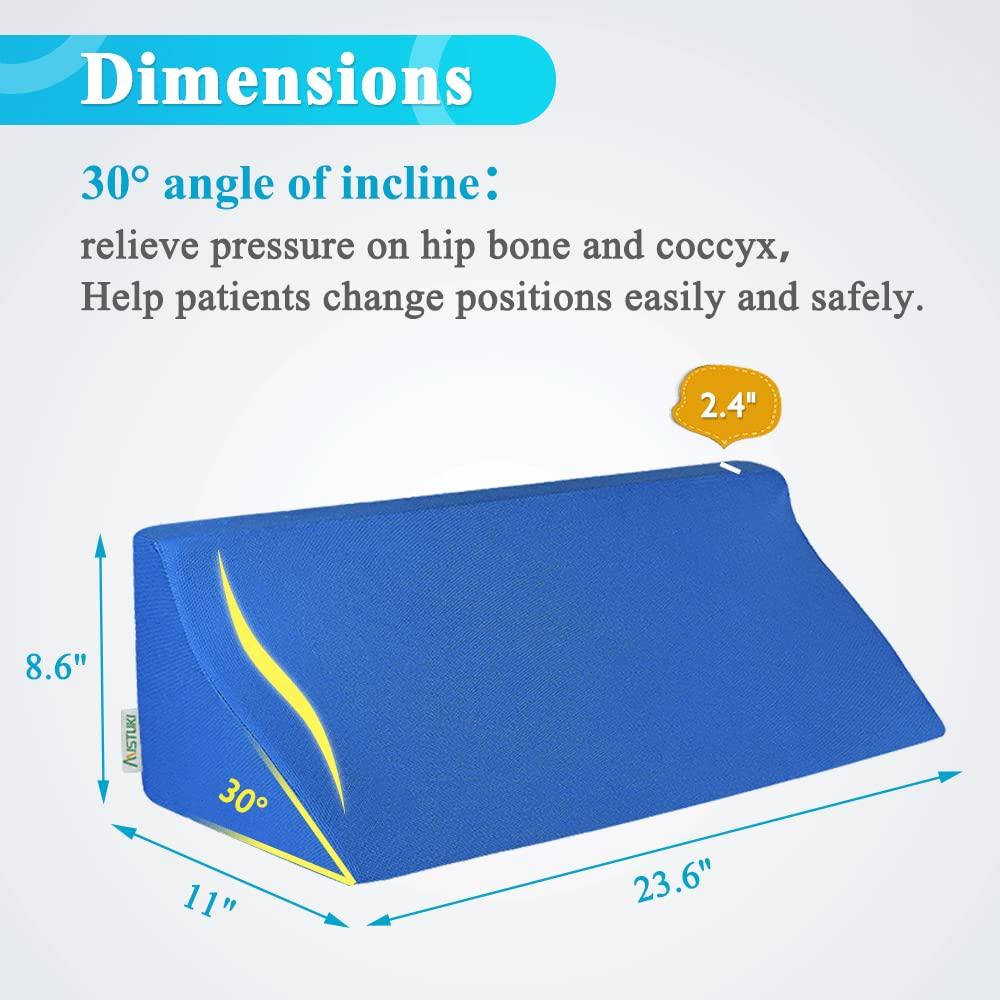 Mistuki Mistuki Wedge Pillow for Bed Sores Positioning Elderly Medical Bolsters Incline Foam Body Positioners Wedge Back Support Pillows After Surgery Pregnancy Side Sleeping Prevent Back Pain (23.62 Inch)
