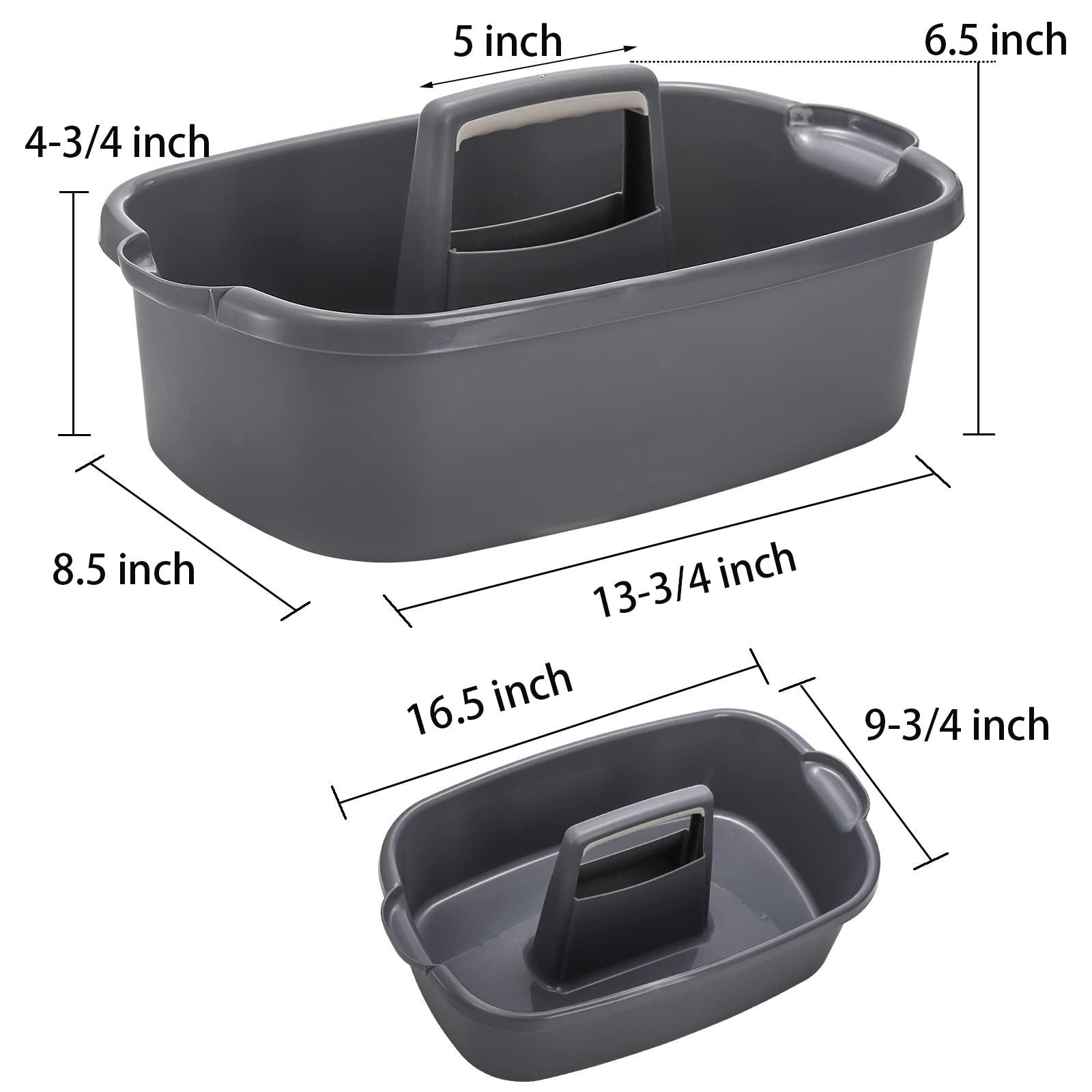 TOPZEA TOPZEA 2 Pack Cleaning Supplies Caddy, Large Plastic Cleaning Supply Organizer Bin with Handle, Cleaning Bucket Housekeeping Shower Tote Caddy Under Sink Tool Storage Basket for Dorm, Garden, Bathroom