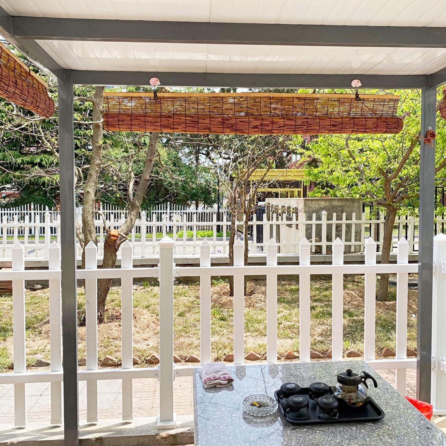 MObyat Bamboo Blinds for Outdoor Retro Bamboo Roller Shades Bamboo Roman Window Blind Sun Shade Blackout Roll Up Blinds for Window/Patio/Porch/Privacy Light Filtering Shades Cordless (Size : 64" L X 77" W