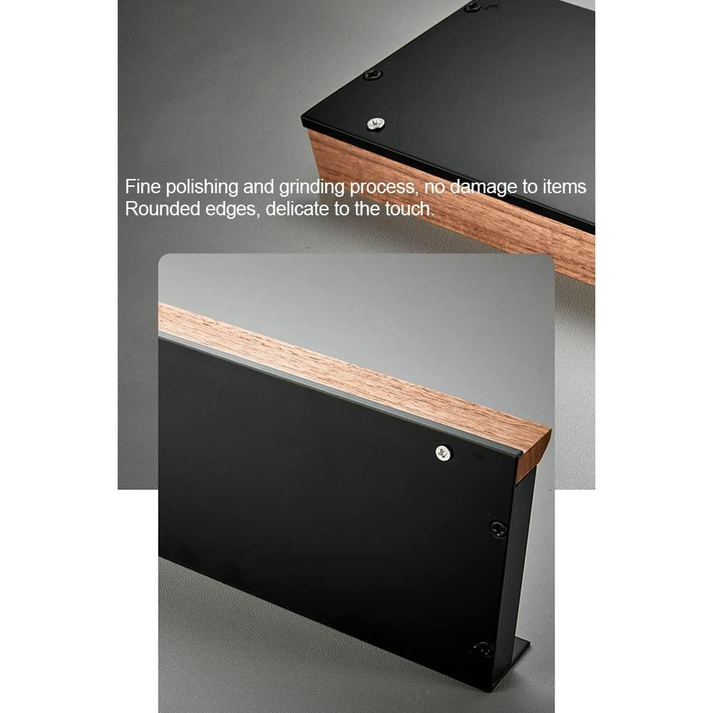 ANNBKA ANNBKA Shower Shelf Racks Solid Wood Shower Caddy Shelf Organizer Towel Bar, Bathroom Wall Mounted Cosmetic Storage Rack Shower Caddy (Size : Black 40cm)