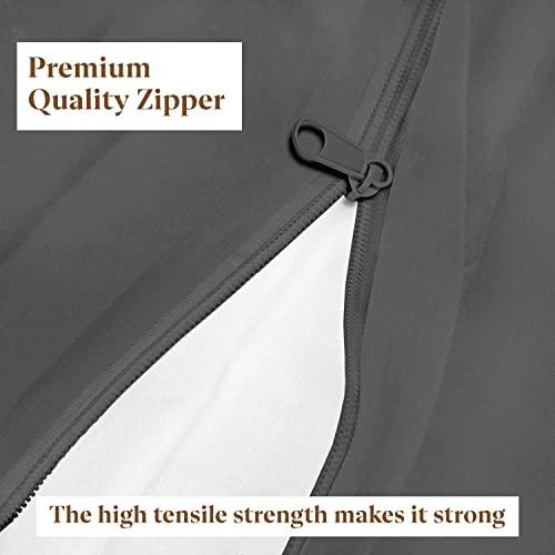 QualityBeddingHub QualityBeddingHub Dark Gray Zipper Fitted Sheet Twin XL Size 14 Inches Pocket 39 x 80 Inches 1000 Thread Count Egyptian Cotton Fitted Sheets for Twin XL Size Bed with Zipper
