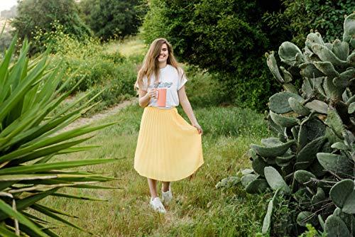 Ello Ello Campy Vacuum Insulated Travel Mug with Leak-Proof Slider Lid and Comfy Carry Handle, Perfect for Coffee or Tea, BPA Free, Georgia Peach, 18oz