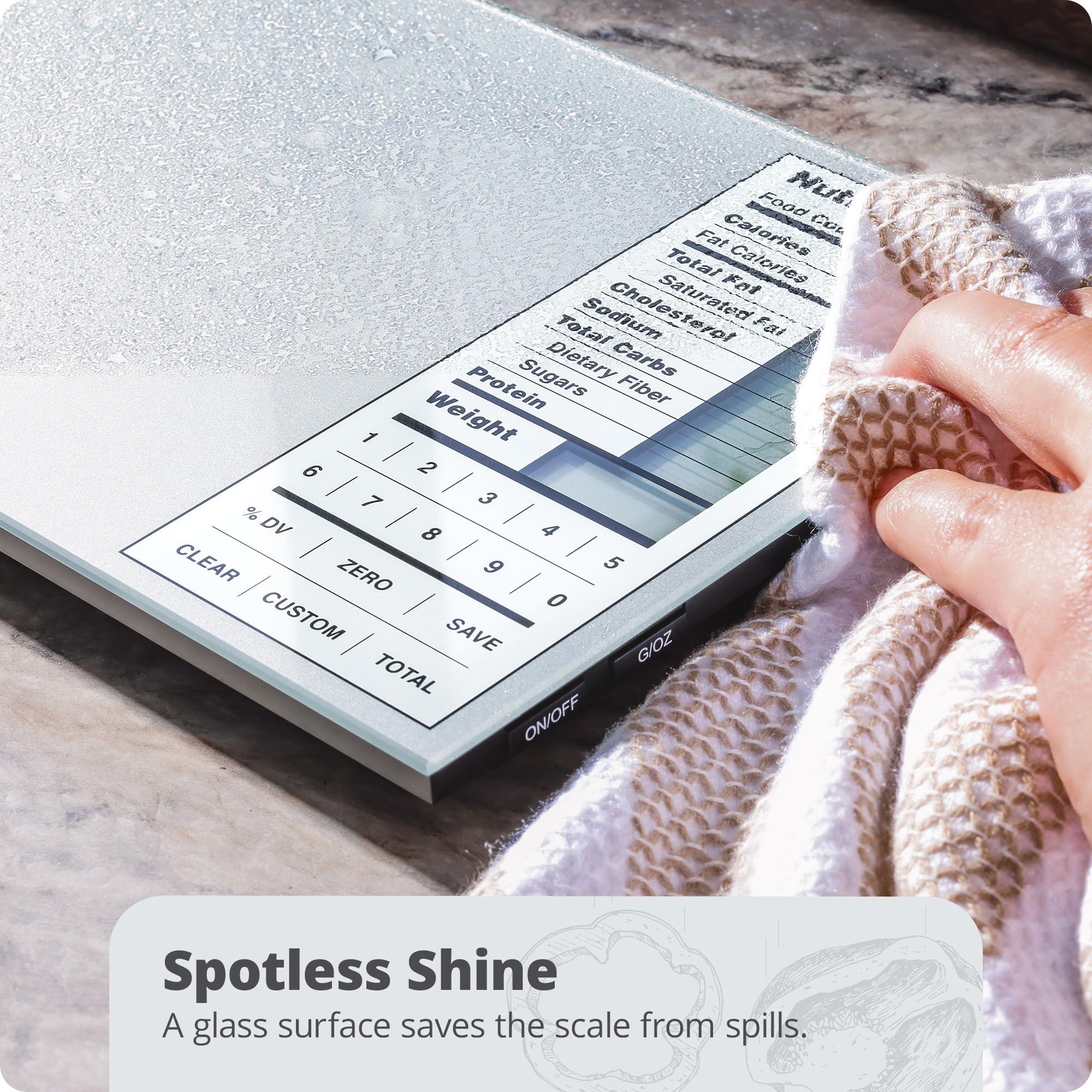 Greater Goods Nutrition Scale by Greater Goods with Food Grade Glass, Perfect for Calorie Counting, Meal Prep, and Weight Loss (Pearl Gray)