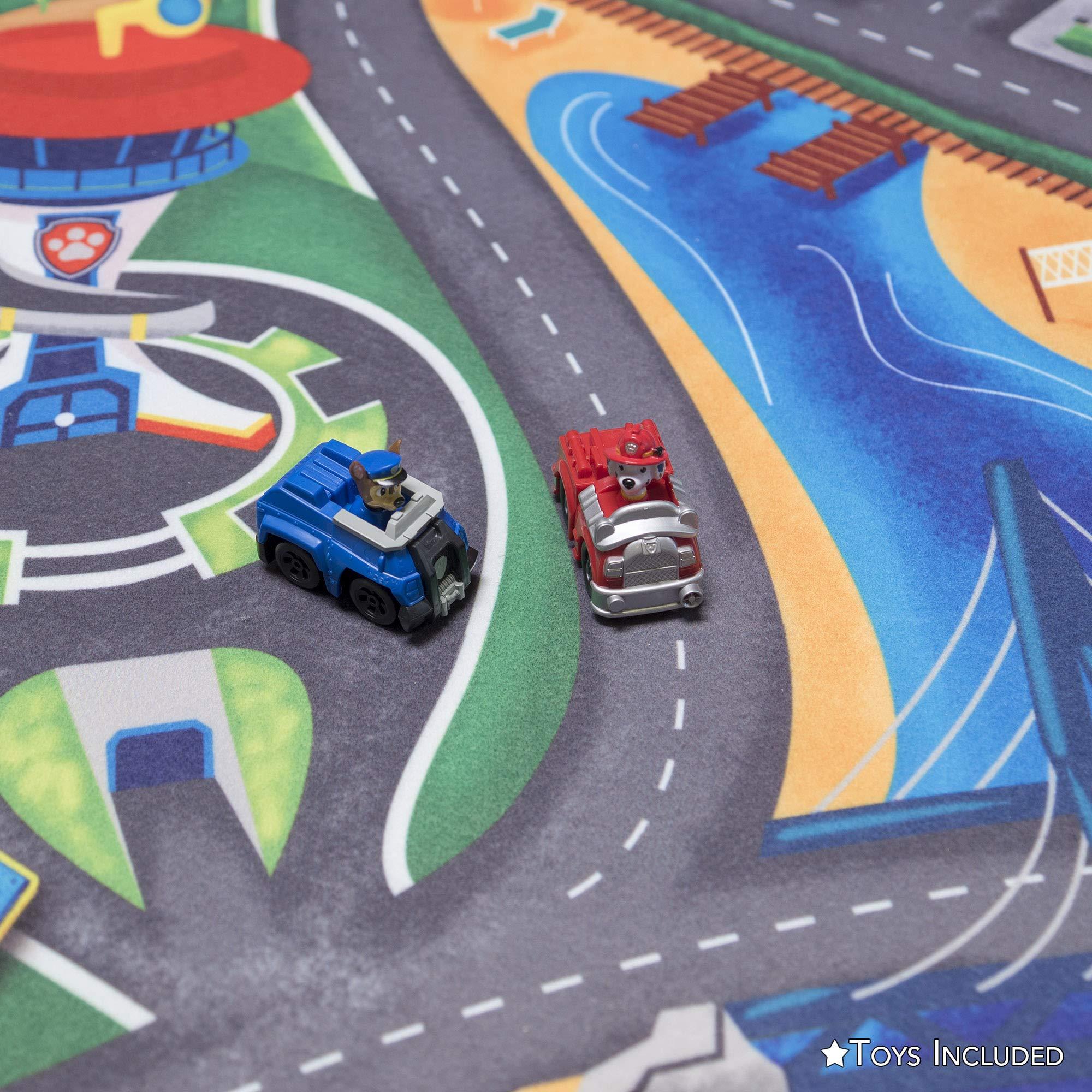 Gertmenian Gertmenian Nickelodeon Paw Patrol Town Tower Interactive Rug Includes 2x Cars feat. Chase and Marshall Suitable for Classroom, Nursery, Bedroom, or Play Area 40x54in Medium, 32500