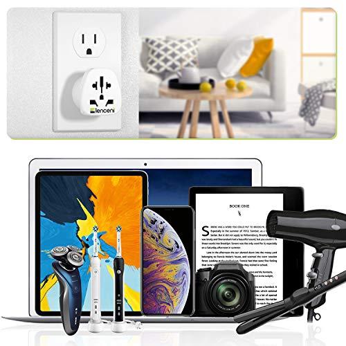LENCENT LENCENT World to US Plug Adapter, [2 Packs] European EU Europe/UK/Australia/China/Italy to USA American Outlet Power Adaptor Travel Plug Converter