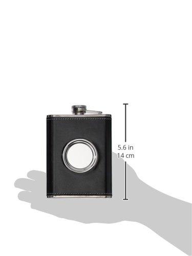 Maxam Stainless Steel 6.8 Ounce Hip Flask with Built in Collapsible 2 Ounce Shot Glass