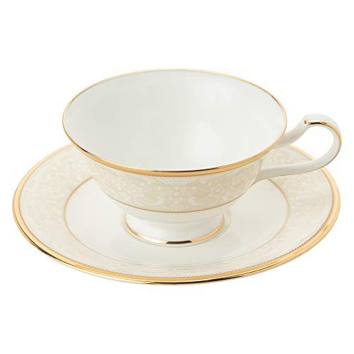 ????(Noritake) Noritake T59587/4753 Cup & Saucer (Coffee Tea), 8.7 fl oz (220 cc), White Palace Bone China