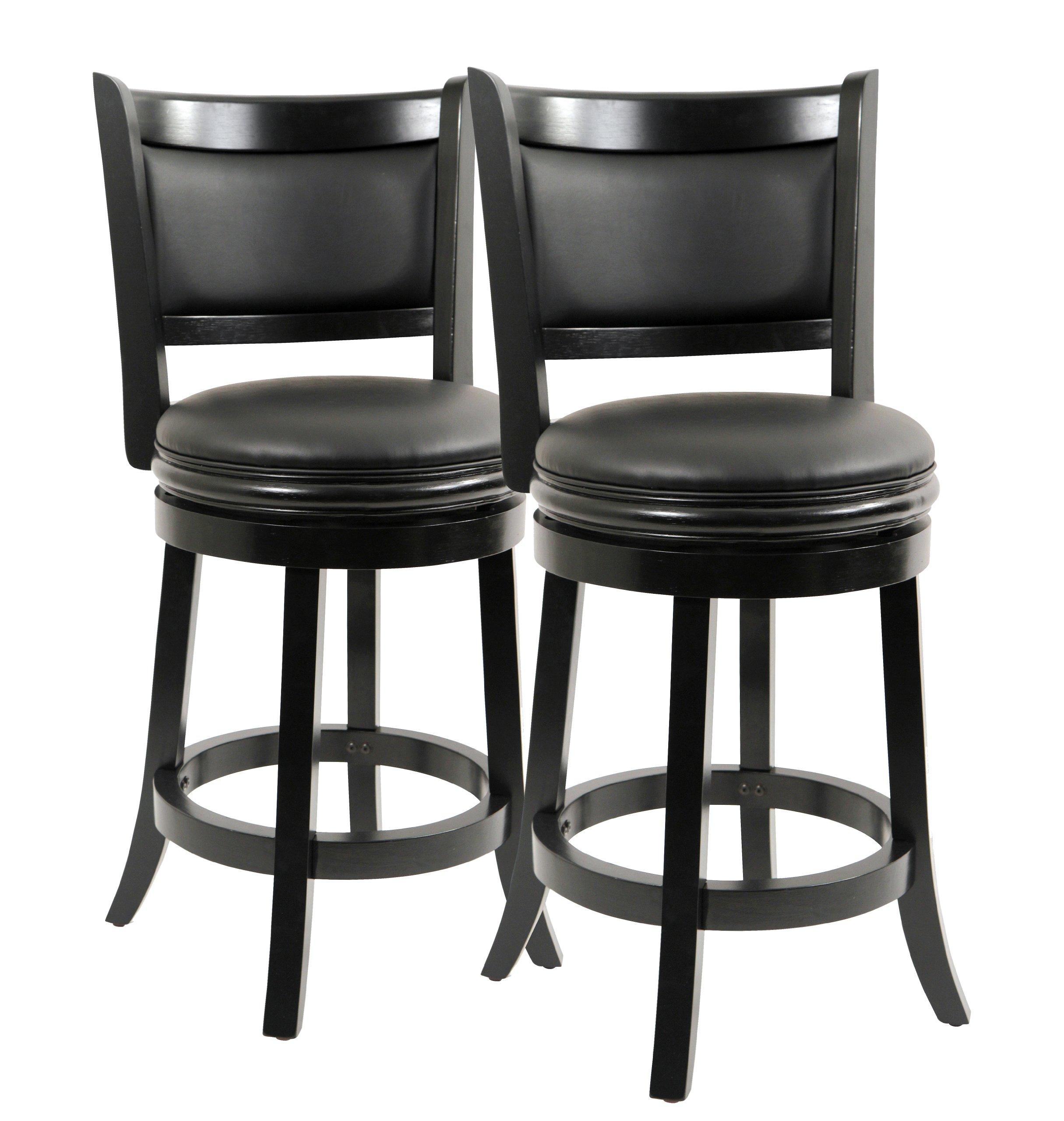 Boraam Boraam Augusta Counter Height Swivel Stool, 24-Inch, Black, 2-Pack