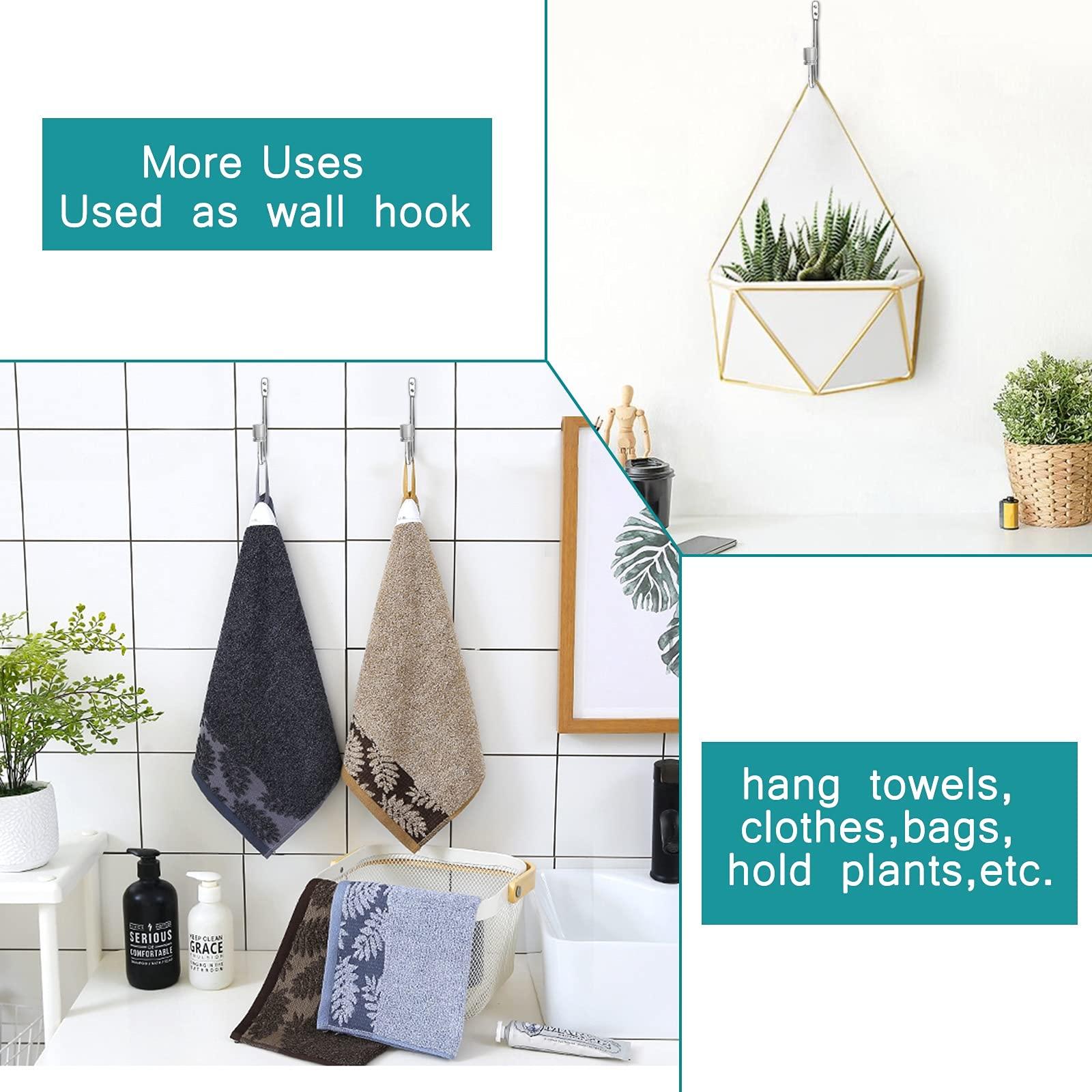 Gudui Curtain Holdbacks 4 Pack, Curtain Tiebacks for Curtains, Brushed Nickel Curtain Holders Pull Backs for Wall Drapery Tieback Hooks for Indoor Outdoor