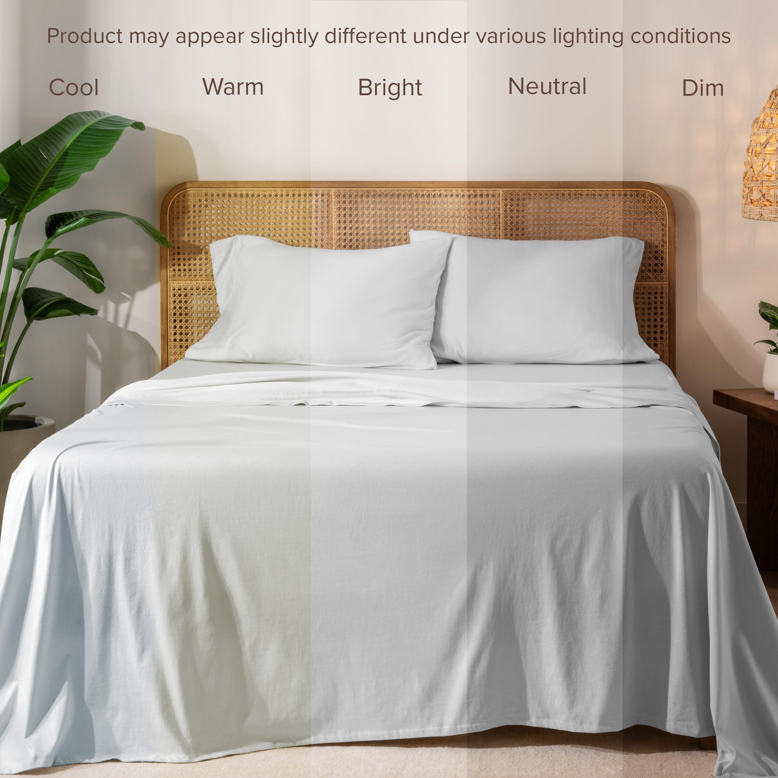 Bare Home Bare Home 100% Organic Cotton Jersey Sheet Set, Ultra Soft, 100% Cotton - Sheet Set & Pillowcases - Deep Pocket Bed Sheets (Split King, Black)