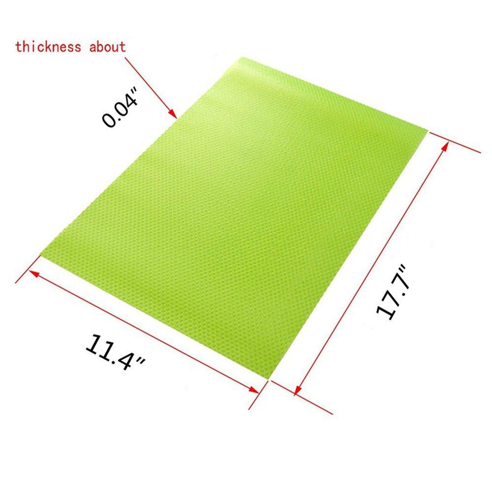 Cafurty Cafurty 4 Pcs Refrigerator Mats, Fridge Mats Can Be Cut Refrigerator Pads Fridge Pads Vegetable Fruits Fresh Pad Drawer Table Placemats Cabinet Protective Pads Shelves Drawer Mats - Green