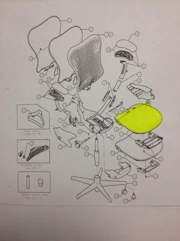 Herman Miller Replacement Mirra 1 Chair Seat Pan - Flex Front