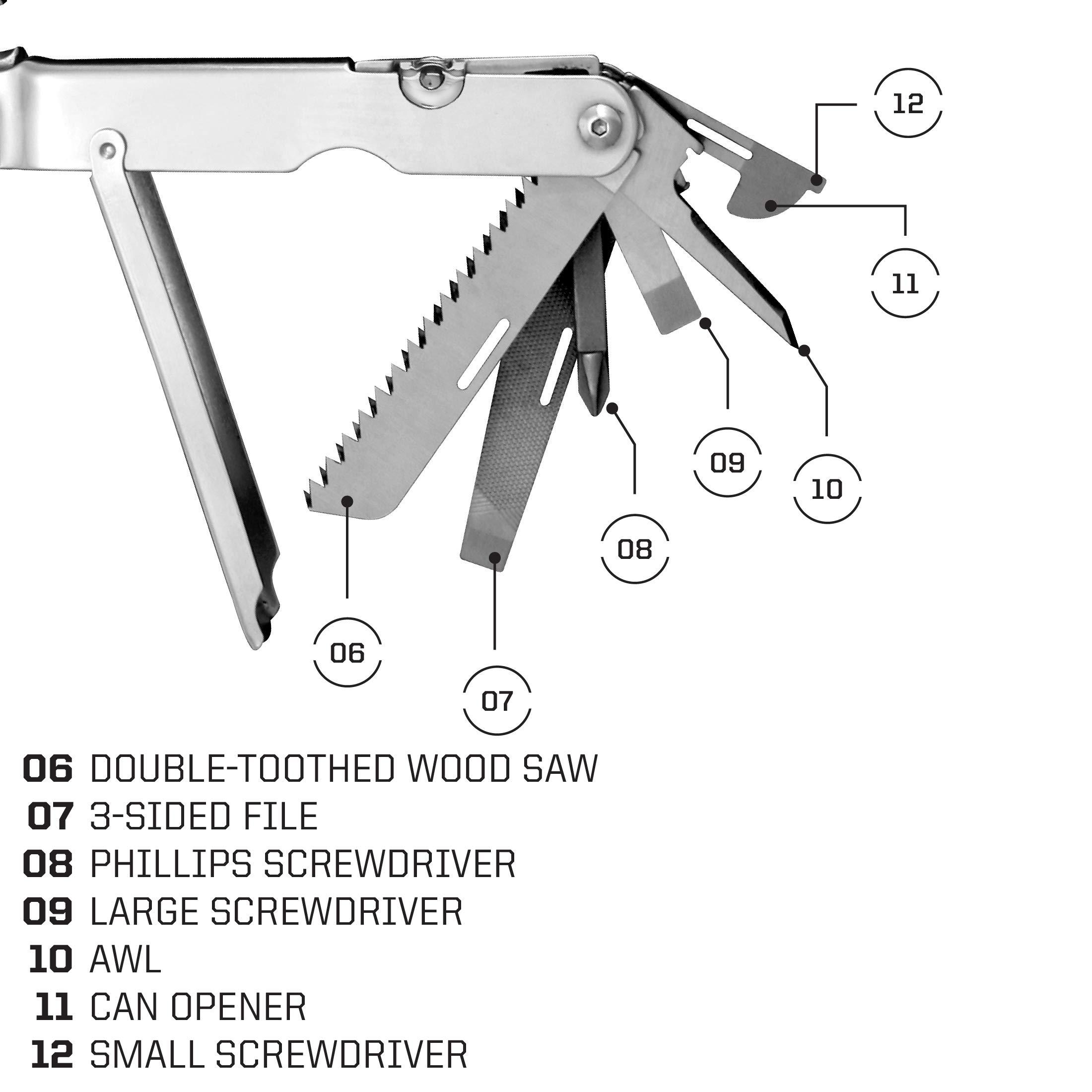 SOG SOG Multitool - Powerlock Heavy Duty Multitool Pliers, Electrician Wire Cutter Multi Tool w/ Ballistic Nylon Multitool Sheath with Clip (S60N-CP)