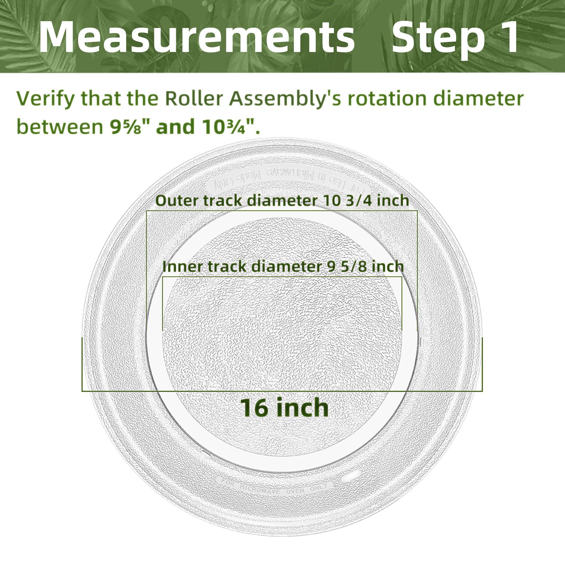 Gemroom Gemroom 16\" Microwave Glass Plate for GE WB49X10166 Turntable Track 10-3/4\", WB27X43590 16 inch Replacement Microwave Glass Plate - Dishwasher Safe