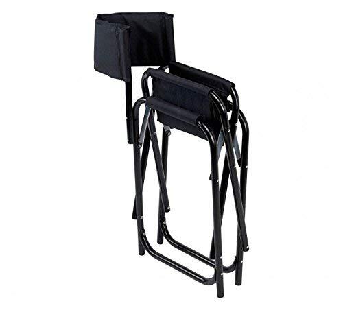 E-Z UP E-Z UP Tall Directors Chair, Seat 31” High, Padded Armrests and Storage Bag, Black