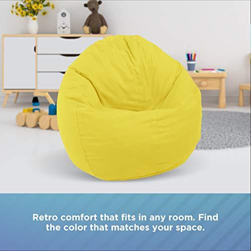 Bean Products Bean Products Comfy Bean Small Cotton Bean Bag Chair | Filled w/Polystyrene Beads & CertiPUR Foam | 31L x 33W x 20H | 15lbs | Perfect for Adults, Teens & Kids | Available in 2 Sizes | Indigo
