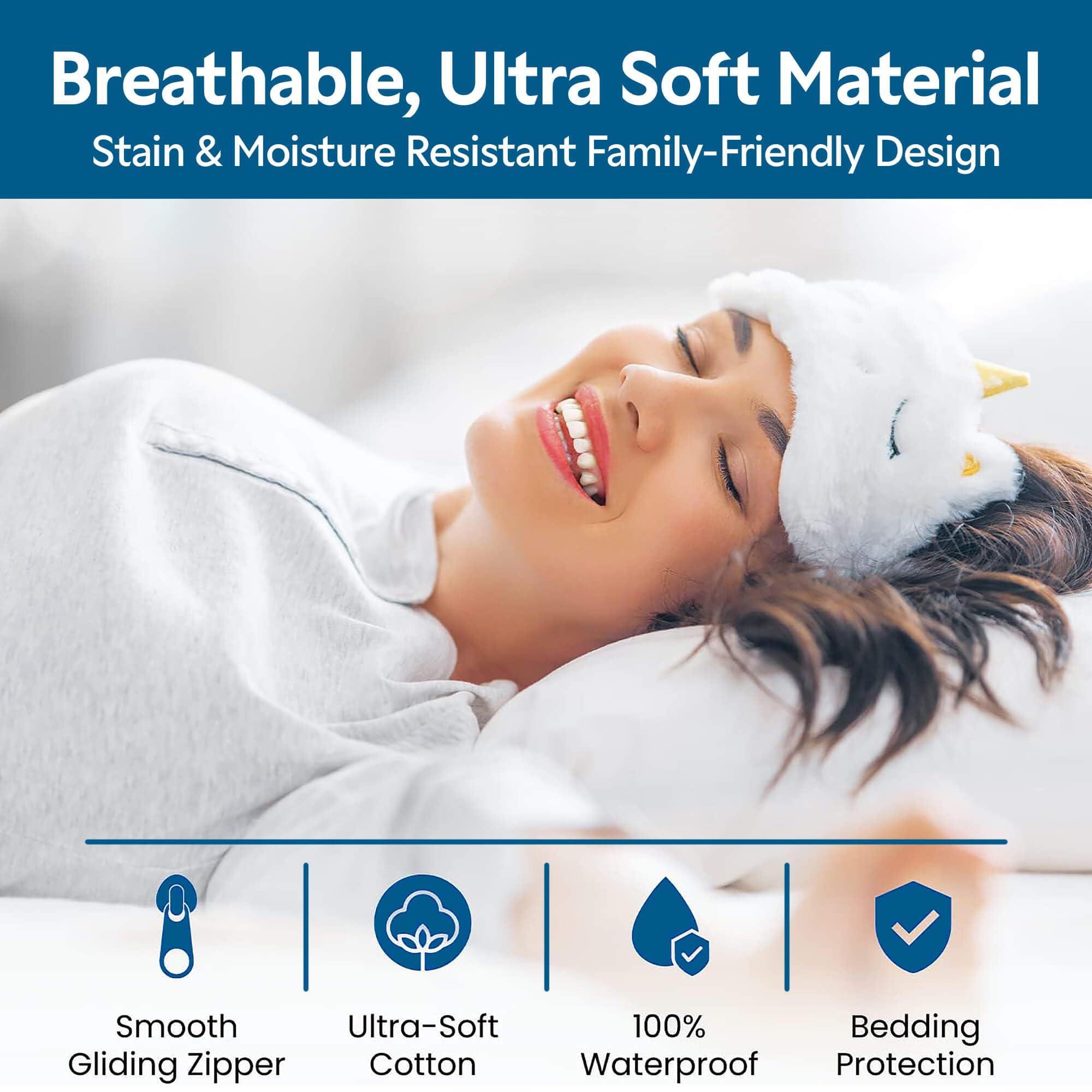 Guardmax Guardmax Premium Pillow Protector with Zipper Standard Size - 8 Pack of Waterproof and Bed Bug Proof Pillow Covers - Pillowcases Protect Against Allergens, Dust Mites, Bed Bugs, and Liquid Spills