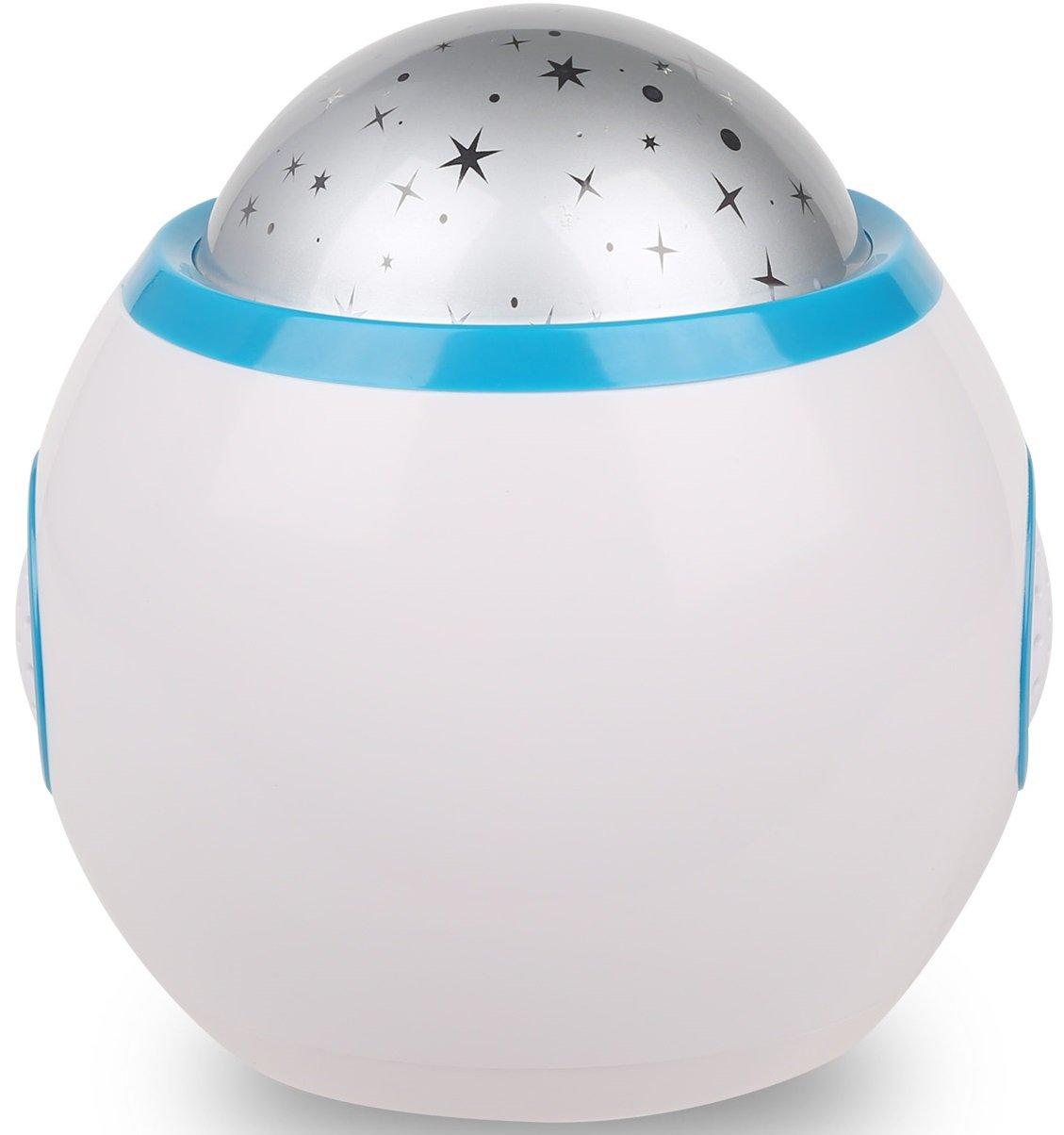 GPCT GPCT Starry Sky Projection LED Alarm Clock, Timer, & Music Player. Comes with 10 ringtones, Calender, & Thermometer. Displays Time in 12hr and 24hr time Modes - White