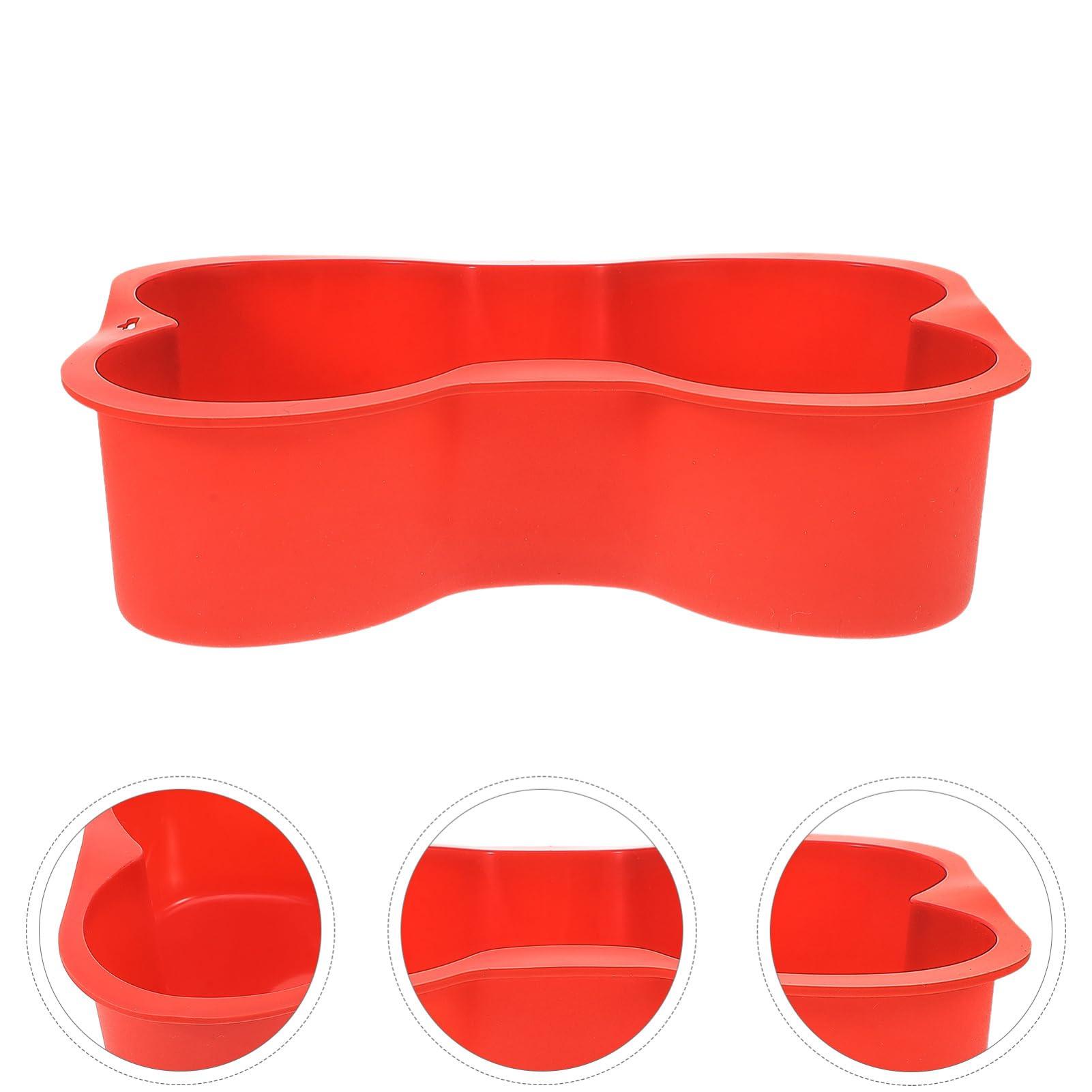 Hemoton Hemoton 1pc Dog Cake Mold Dog Bone Shaped Silicone Cake Pan for DIY Baking Tool Birthday PartyRed