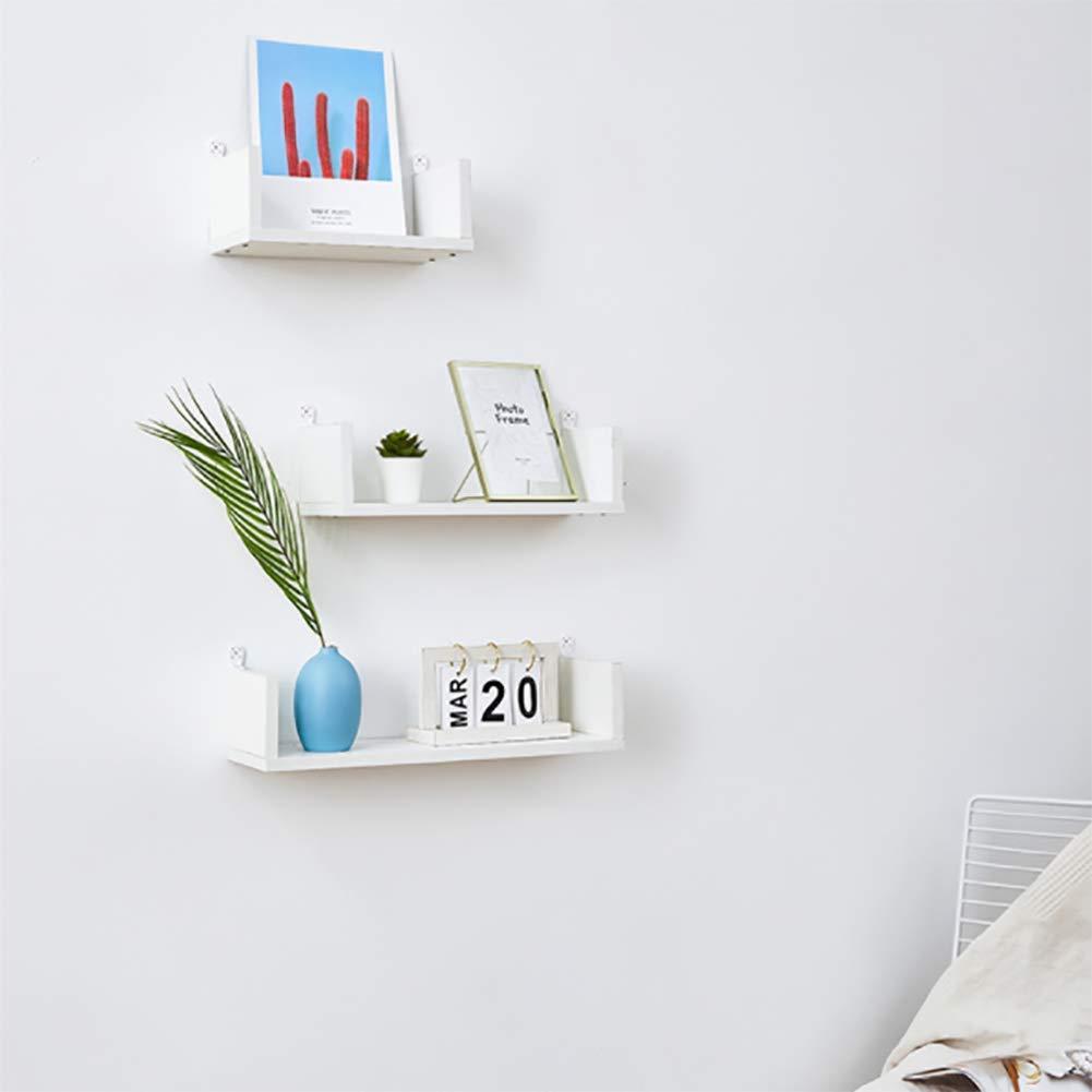 Wddwymll Wddwymll Set of 3 MDF Floating Shelves,30/40/50cm U Shaped Floating Wall Shelves,Easy to Install Wall Shelf,Load Capacity 22kg,for Bathroom, Bedroom, Living Room,Kitchen(9 Colors)