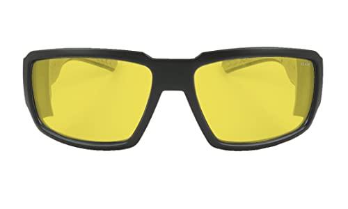 BOMBER BOMBER Safety Glasses with Yellow Lens for Men Women, z87 Safety Compliant, Matte Black Frame with Non-Slip Gray Foam Lining, Safety Glasses for Outdoor,Shooting Glasses, Safety Glasses