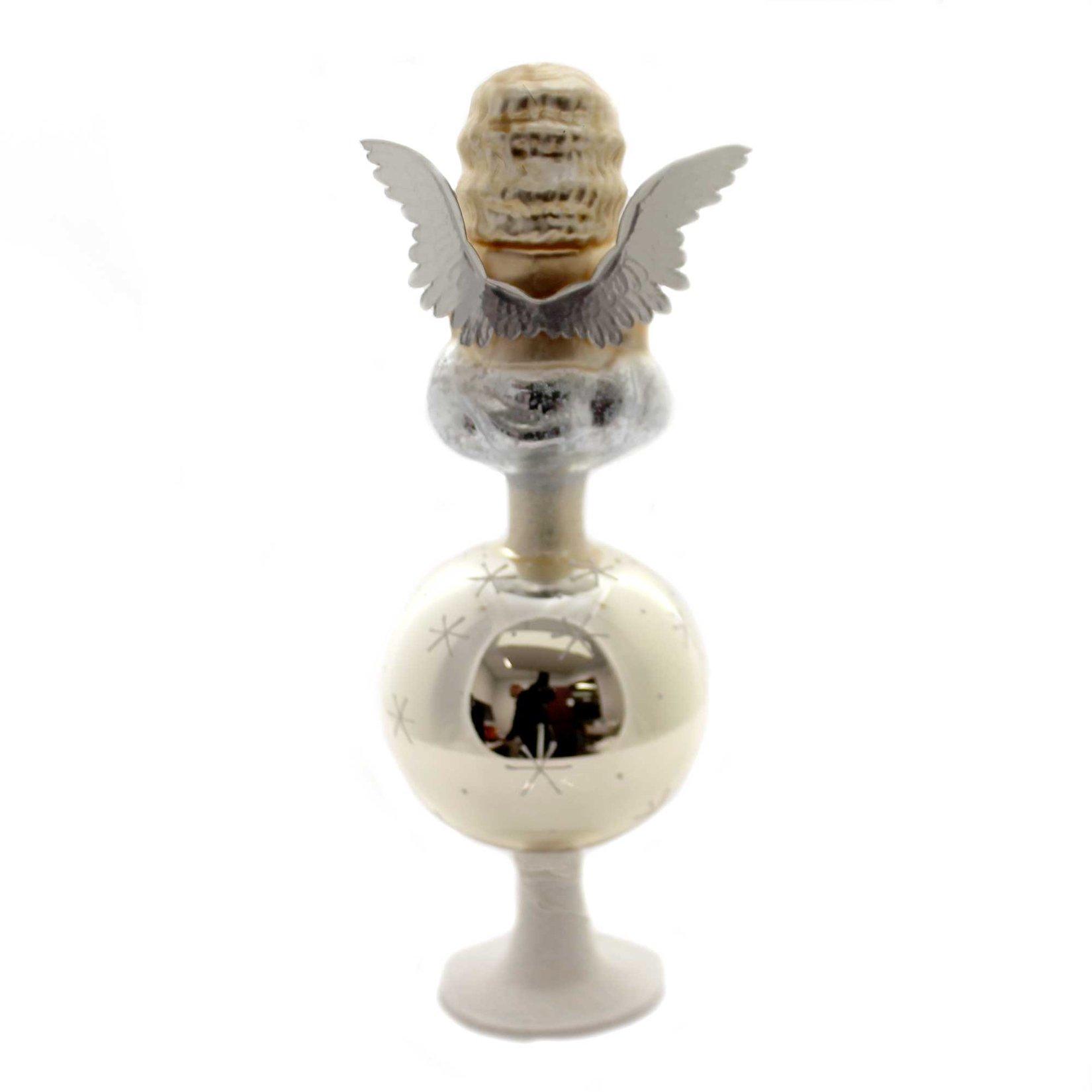Inge-Glas Inge Glas Heavenly Messengers Antique Angel German Glass IG Tree Topper 8.7 Inch