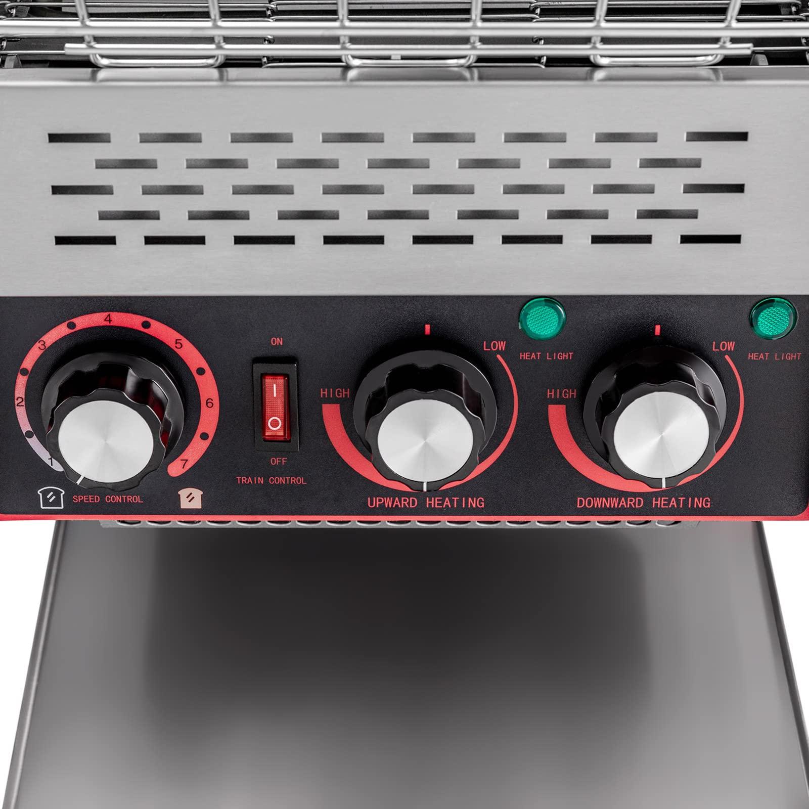 SHIOUCY 300 Slices/Hour Commercial Conveyor Toaster, 2200W Stainless Steel Heavy Duty Industrial Toasters, Countertop Electric Restaurant Equipment for Home Restaurants Bakery Use