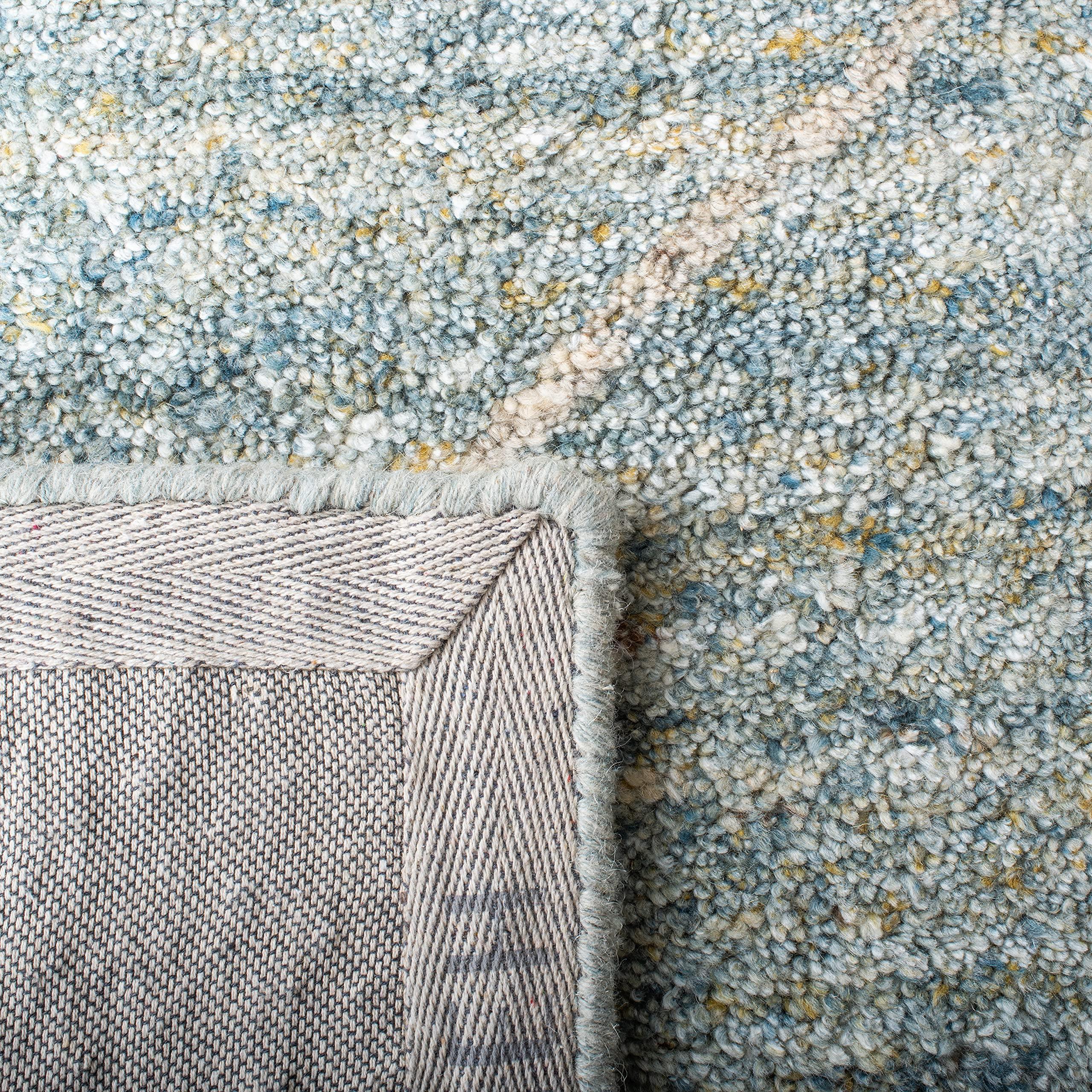 Safavieh SAFAVIEH Himalaya Collection Accent Rug - 4' x 6', Blue, Handmade Wool, Ideal for High Traffic Areas in Entryway, Living Room, Bedroom (HIM423M)