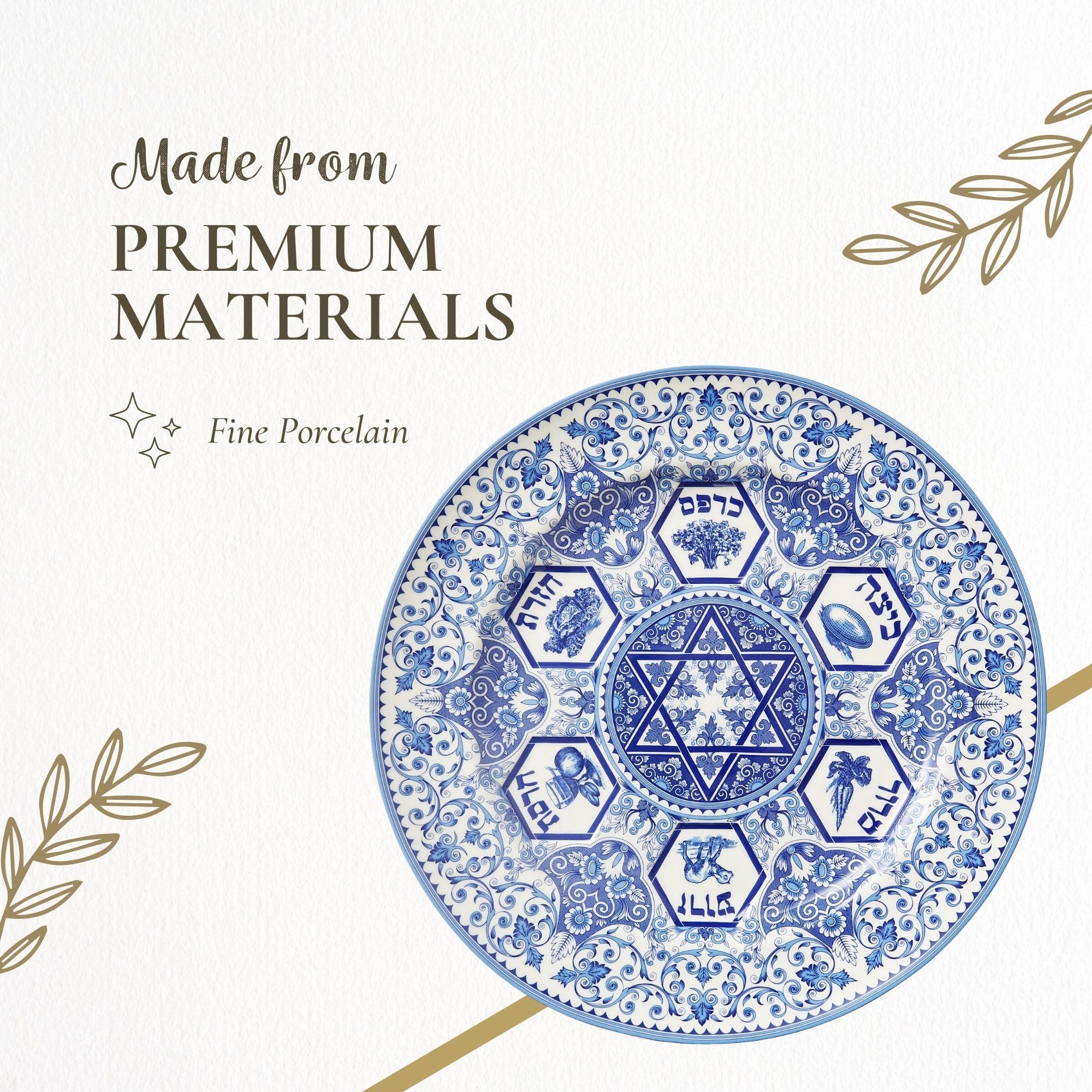 Spode Spode Judaica Passover Seder Plate | 12 Inch Round Pesach Kaarah | Made of Fine Porcelain | Dishwasher Safe