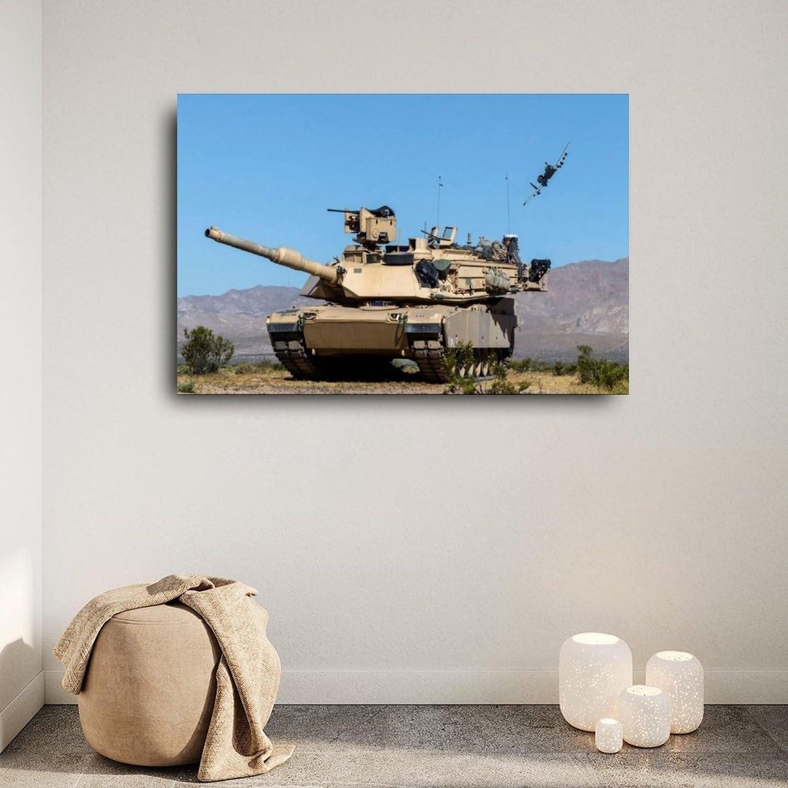 CHTYPOPP CHTYPOPP M1 Abrams Poster Desert Storm Mission Poster 3 Canvas Painting Posters And Prints Wall Art for Living Room Bedroom Decor 36x24inch(90x60cm)