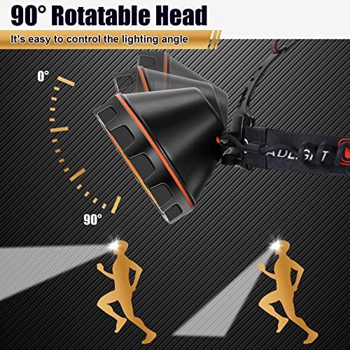 Hunting friends Hunting friends Superbright Headlight Rechargeable Separation Style LED Headlamp High Power Head Lamp Waterproof Headlight Coon Hunting Lights for Outdoor Hiking Fishing Hunting (Yellow Light)