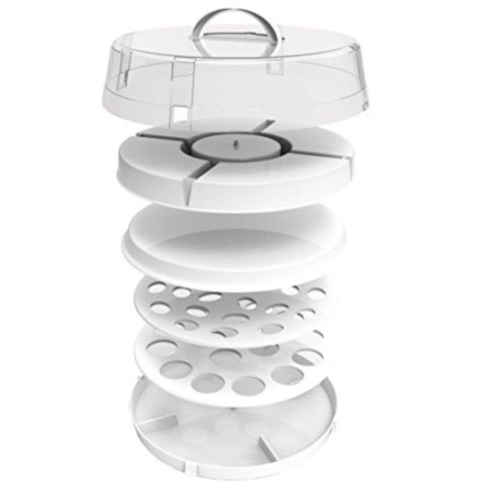 Crazy Chef Crazy Chef Premium 6 in 1 Cupcake Carrier with Lid Collapsible Portable BPA-Free Cake Carrier With Lid and Handle- Cupcake Carrier - Deviled Egg Carrier with Lid - Pie Carrier
