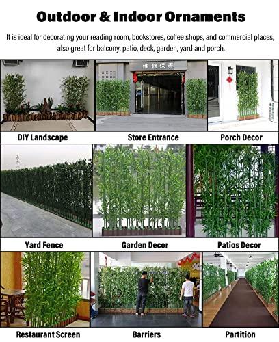 WAHHWF Outdoors Artificial Fake Bamboo Tree Faux Potted Plant with Wood Base, 3ft 4ft 5ft 6ft 6.5ft 7ft Tall Indoor Room Separator Divider DIY Decor Screen for Aquarium Restaurant Home Office ( Color : 1.8m