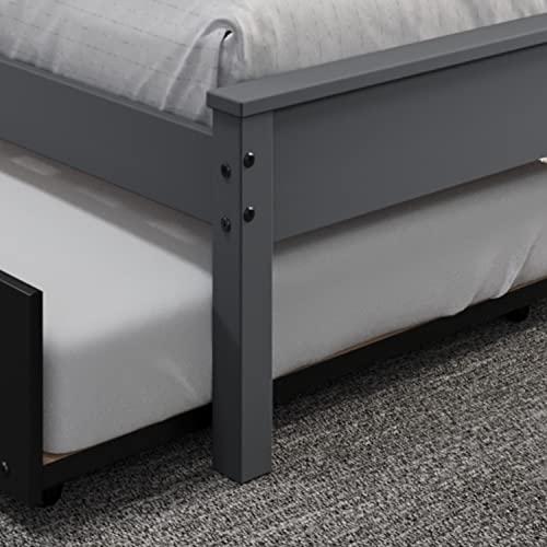 Donco Kids Donco Kids Full Contempo Bed in Dark Grey w/Twin Trundle Bed in Black