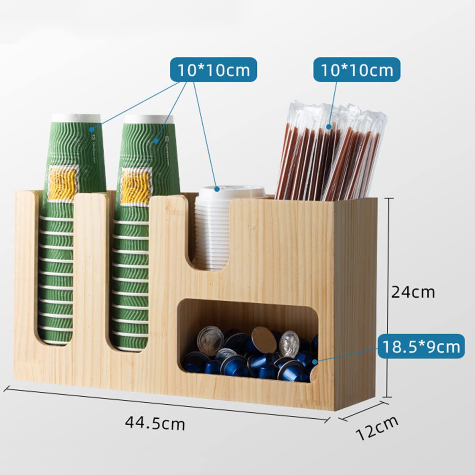 SwePer SwePer Coffee Condiment Organizer, Cup, Lid Holder, Coffee Station Organizer, 6 Compartments Condiment Rack Breakroom Accessories Caddy for Snack, Tea Bags, Disposable Cups,Stainless Steel Rack (Colo